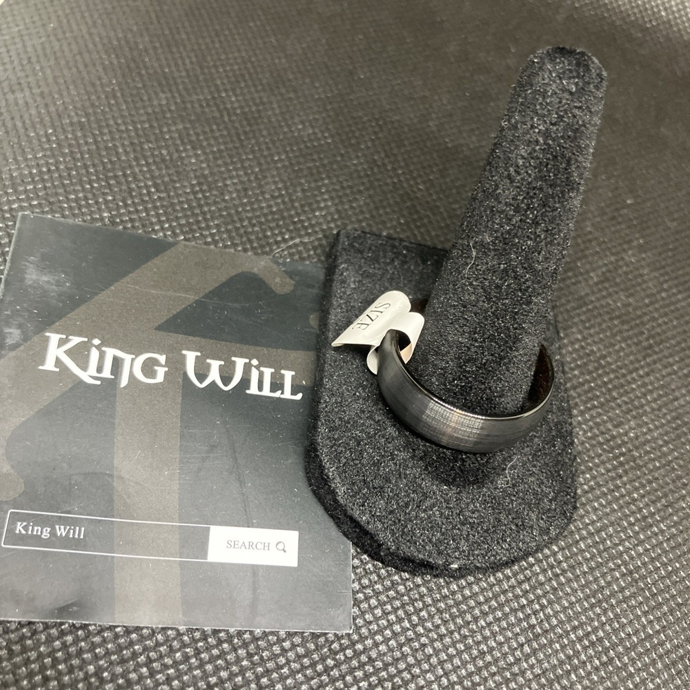 KING WILL The Vow Keeper Black Brushed Tungsten Carbide Wedding Ring  12 #1484